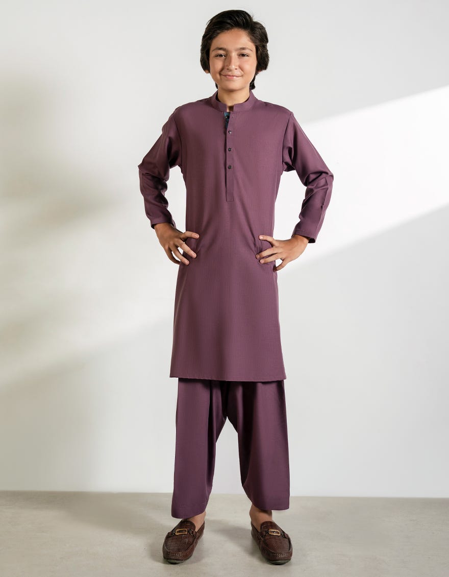 PLUM BLENDED KAMEEZ SHALWAR