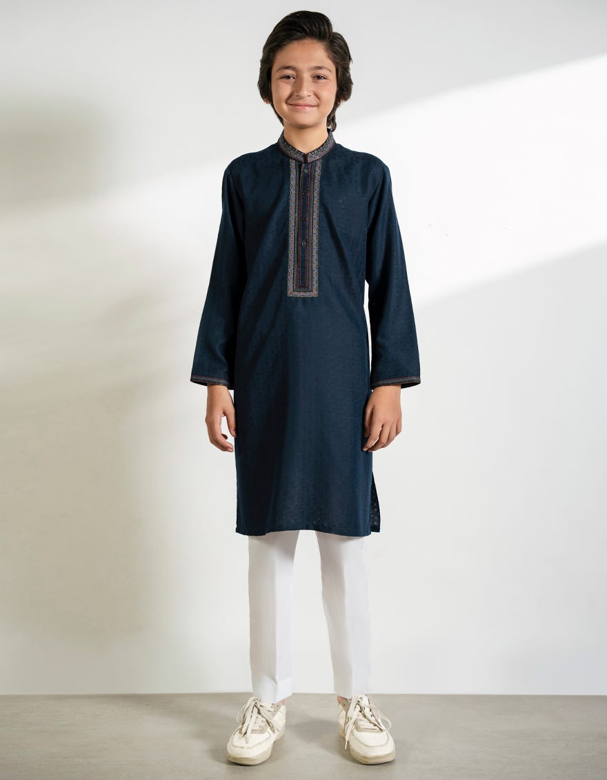 MIDNIGHT BLUE BLENDED KURTA
