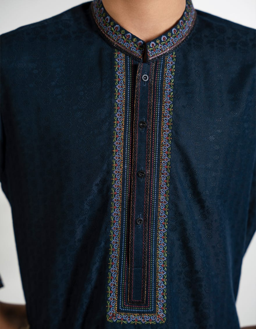 MIDNIGHT BLUE BLENDED KURTA