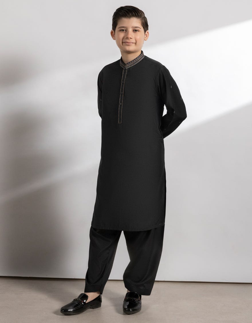 BLACK BLENDED KAMEEZ SHALWAR