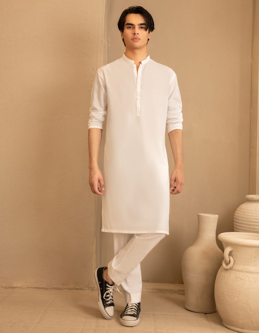 OFF WHITE PLAIN KURTA