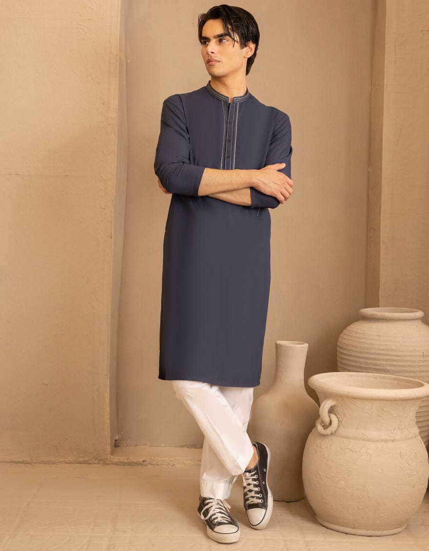 NAVY BLUE SEMI FORMAL KURTA