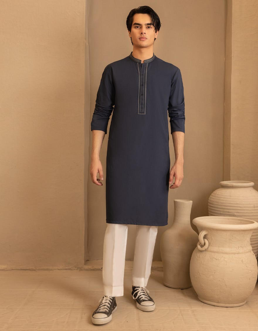 NAVY BLUE SEMI FORMAL KURTA