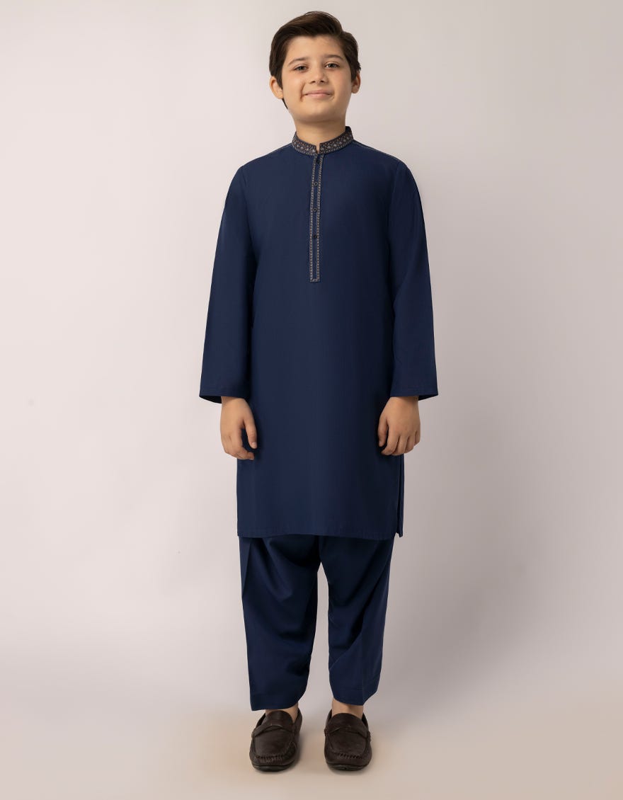 BLUE SEMI FORMAL KAMEEZ SHALWAR