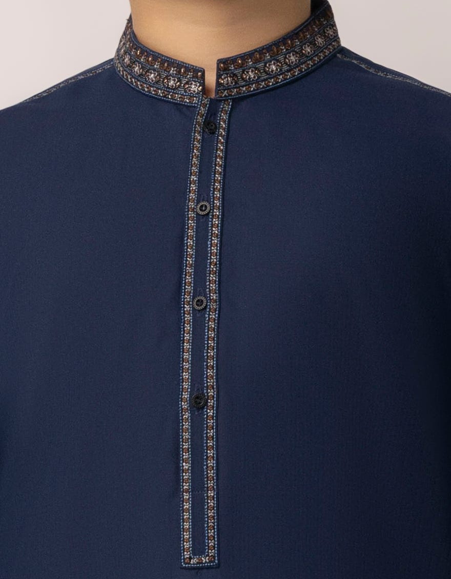 BLUE SEMI FORMAL KAMEEZ SHALWAR