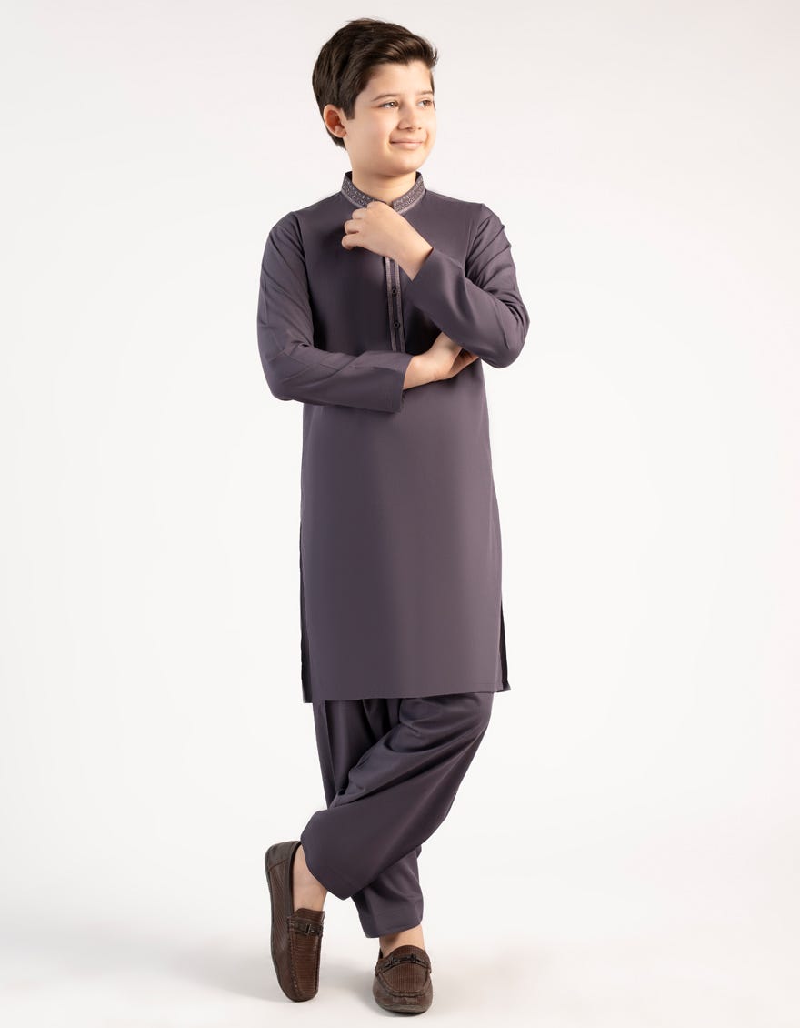 PURPLE BLENDED KAMEEZ SHALWAR