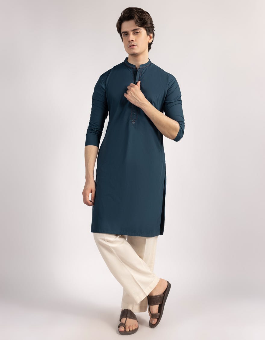 TEAL SEMI-FORMAL KURTA