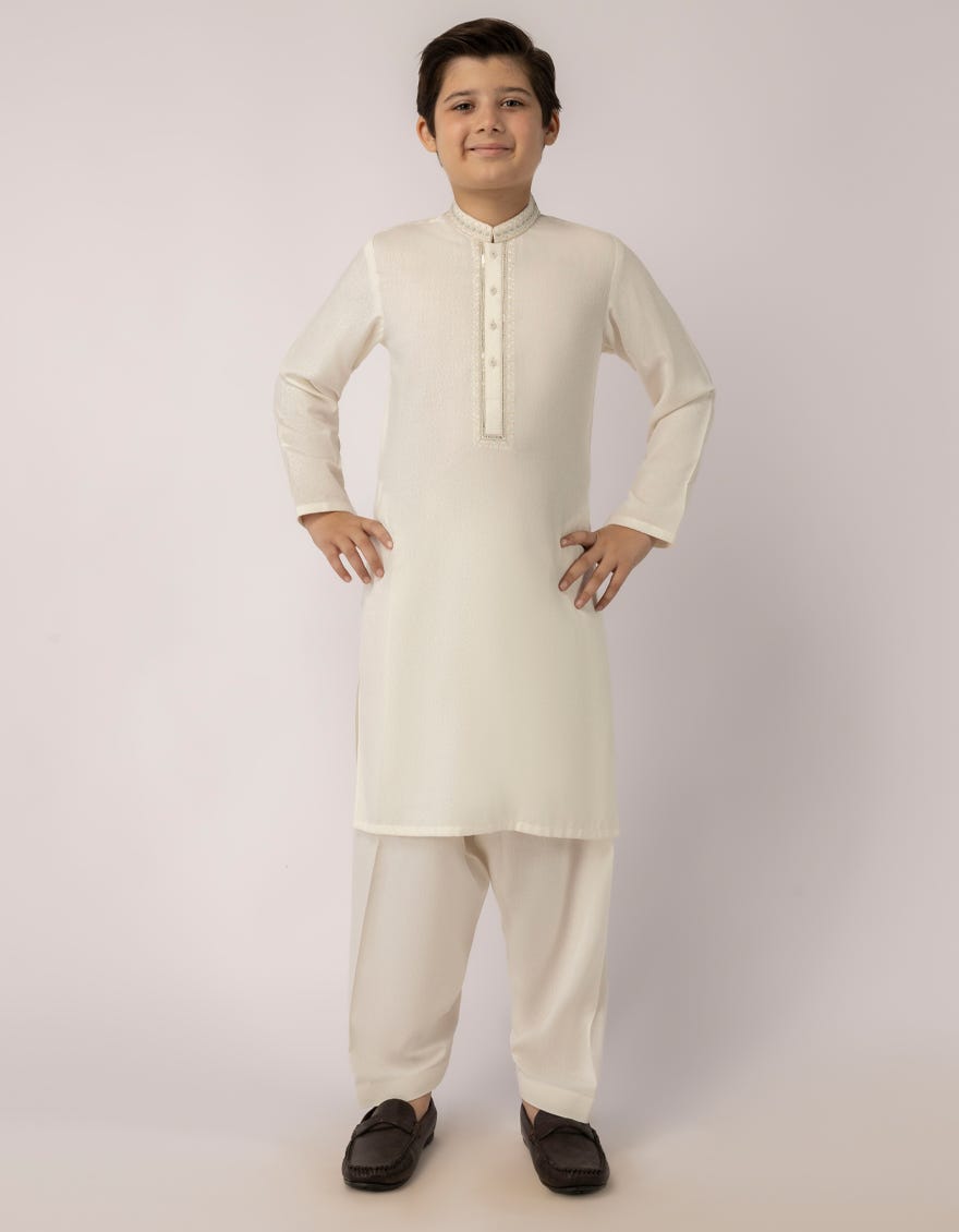 CREAM FORMAL KAMEEZ SHALWAR