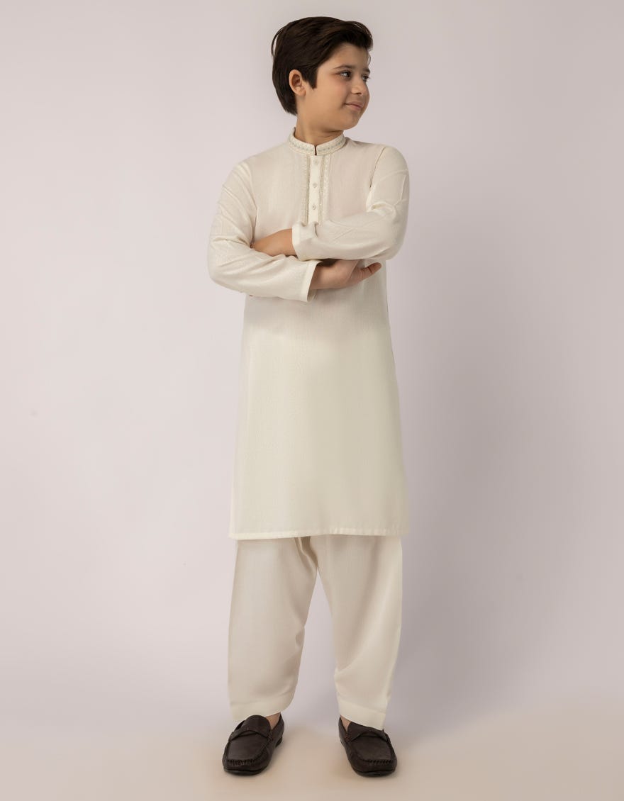 CREAM FORMAL KAMEEZ SHALWAR