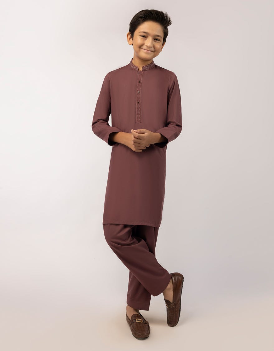 RUST BROWN SEMI-FORMAL KURTA TROUSERS