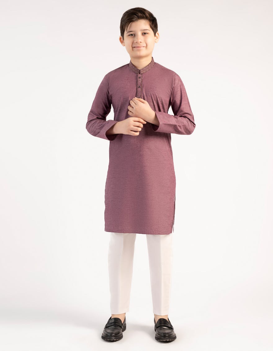 PURPLE BLENDED SEMI-FORMAL KURTA