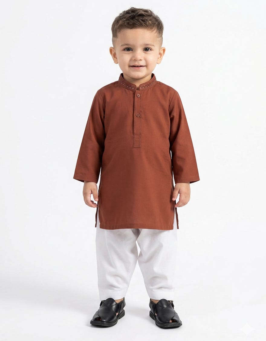 LIGHT BROWN SEMI-FORMAL KAMEEZ SHALWAR