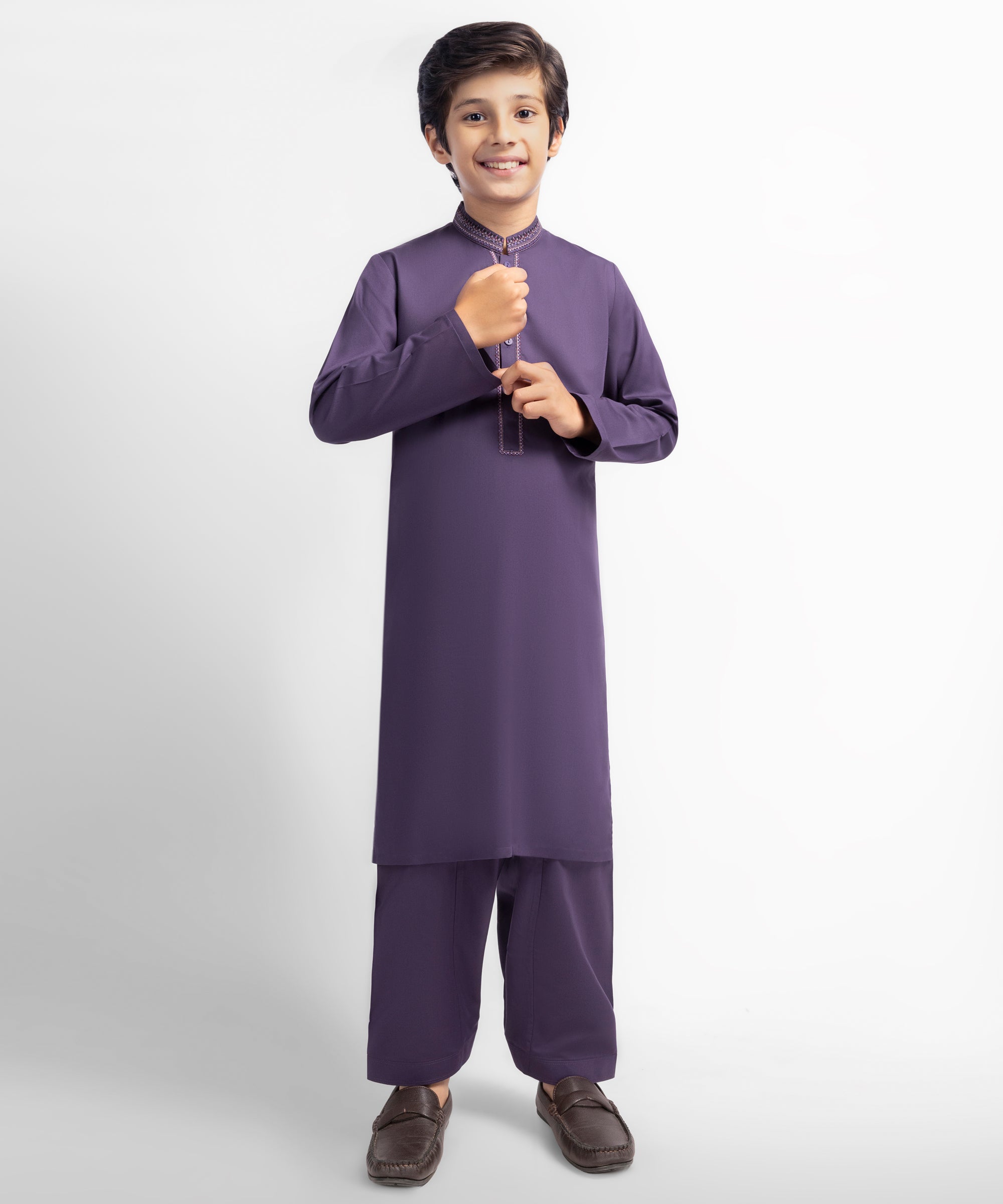 Purple Semi-Formal Kameez Shalwar