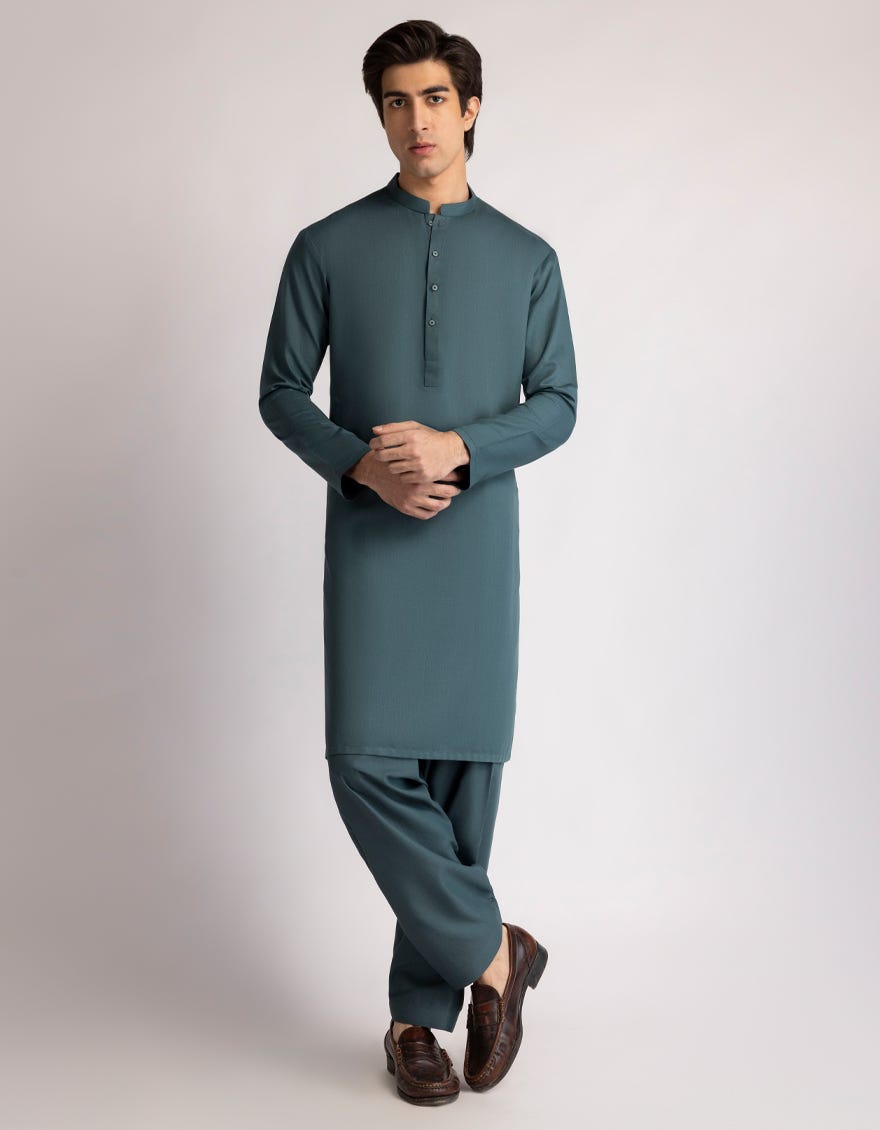 DARK GREEN CASUAL KAMEEZ SHALWAR