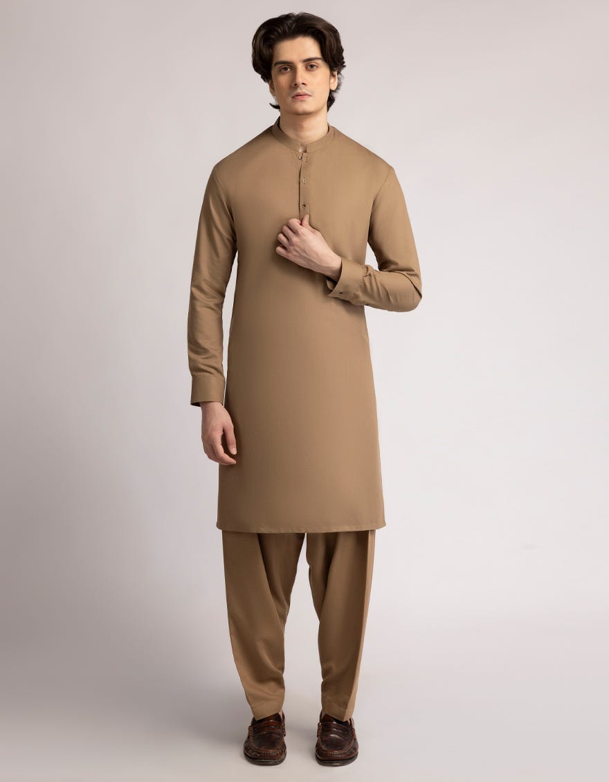 OLIVE CASUAL KAMEEZ SHALWAR