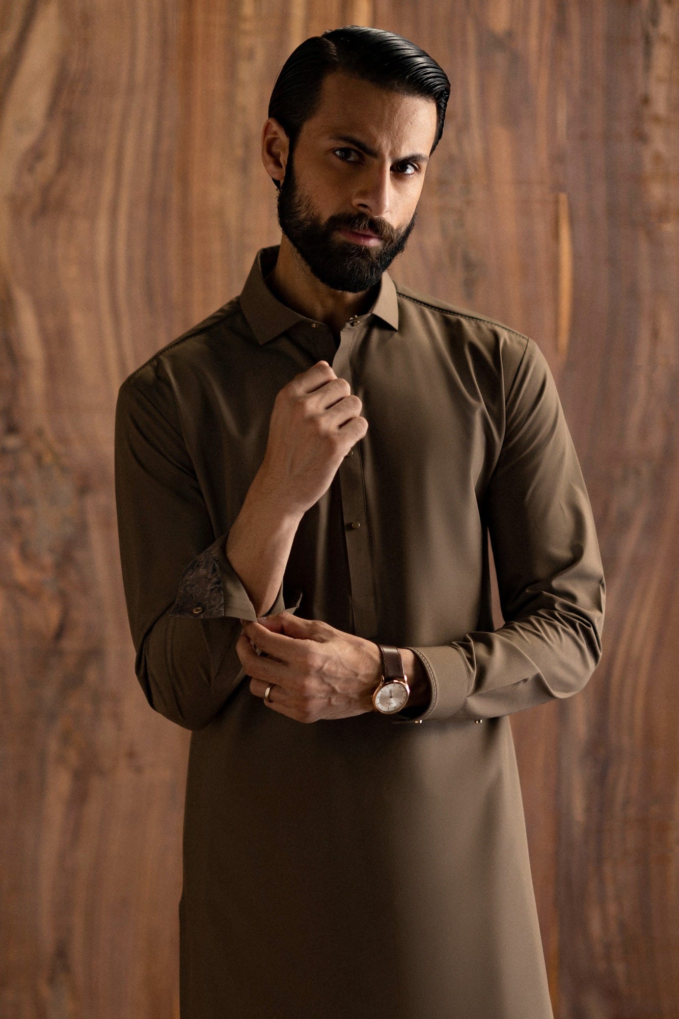 SHIZUOKA - BROWN BLENDED EXCLUSIVE KAMEEZ SHALWAR
