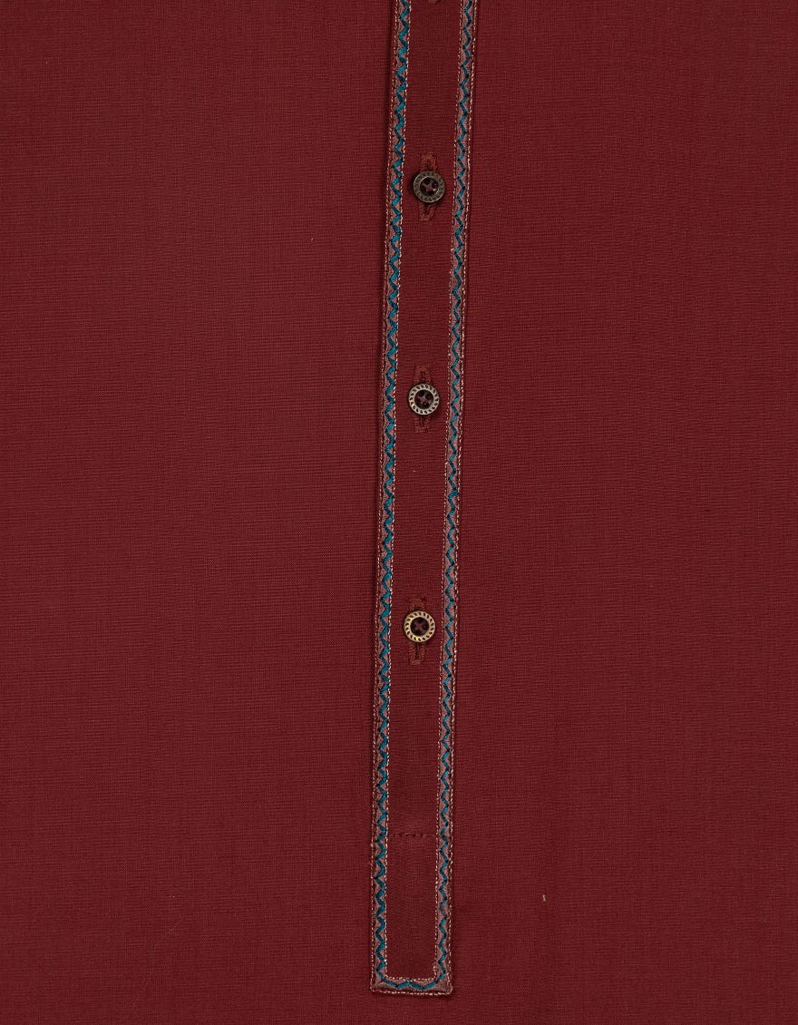 MAROON SEMI-FORMAL KURTA TROUSER