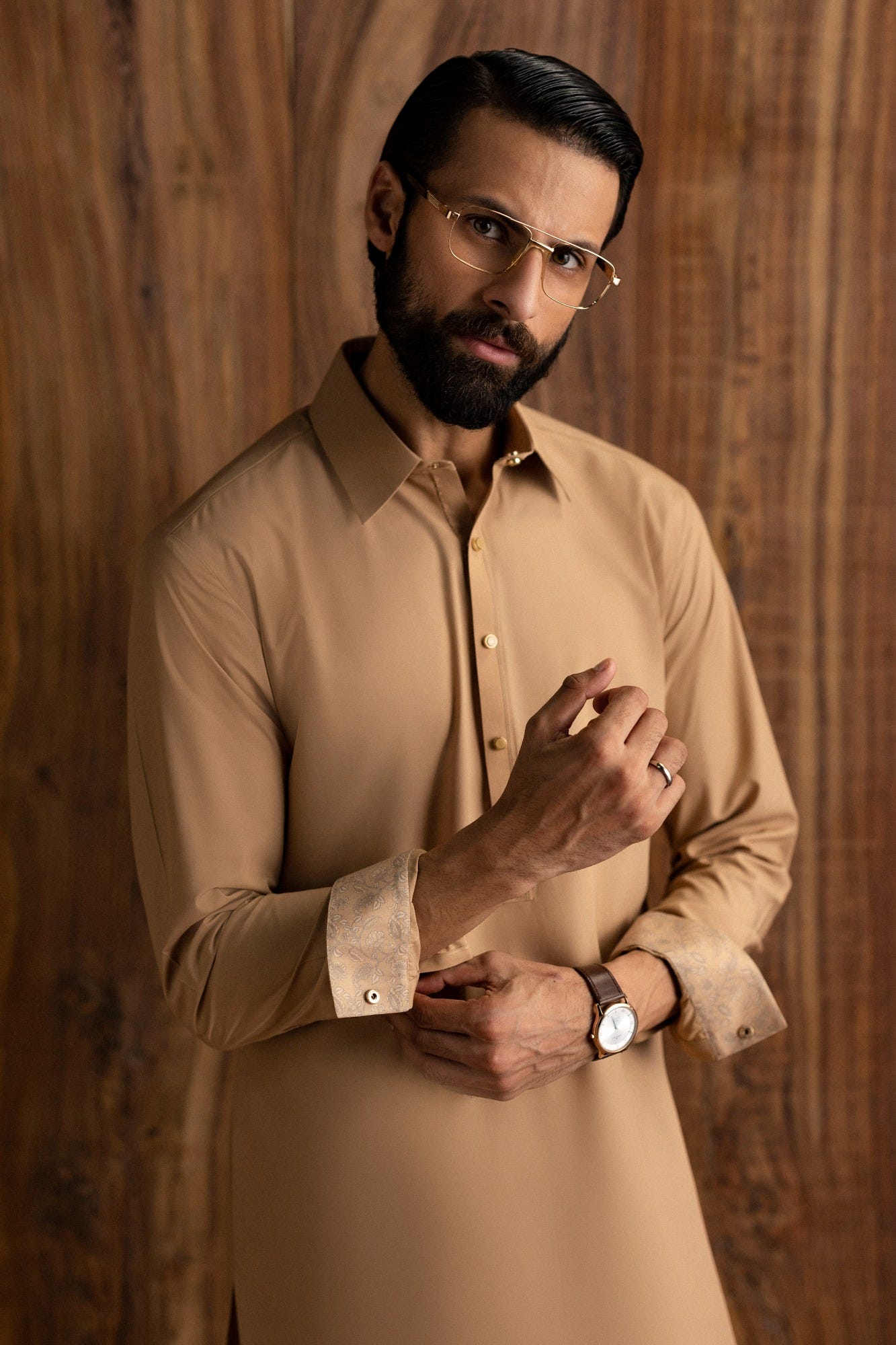 SAINT LUCIA - SAND BROWN EXCLUSIVE KAMEEZ SHALWAR