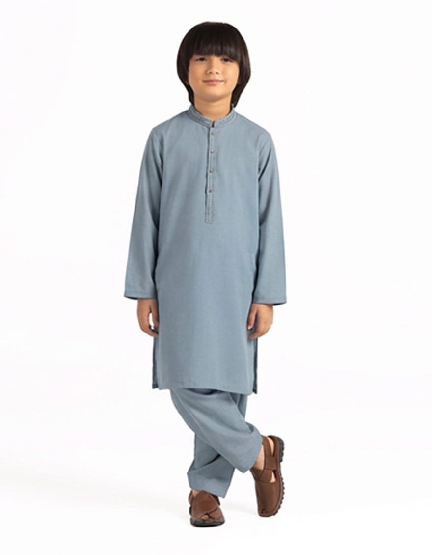 SKY BLUE SEMI-FORMAL KAMEEZ SHALWAR