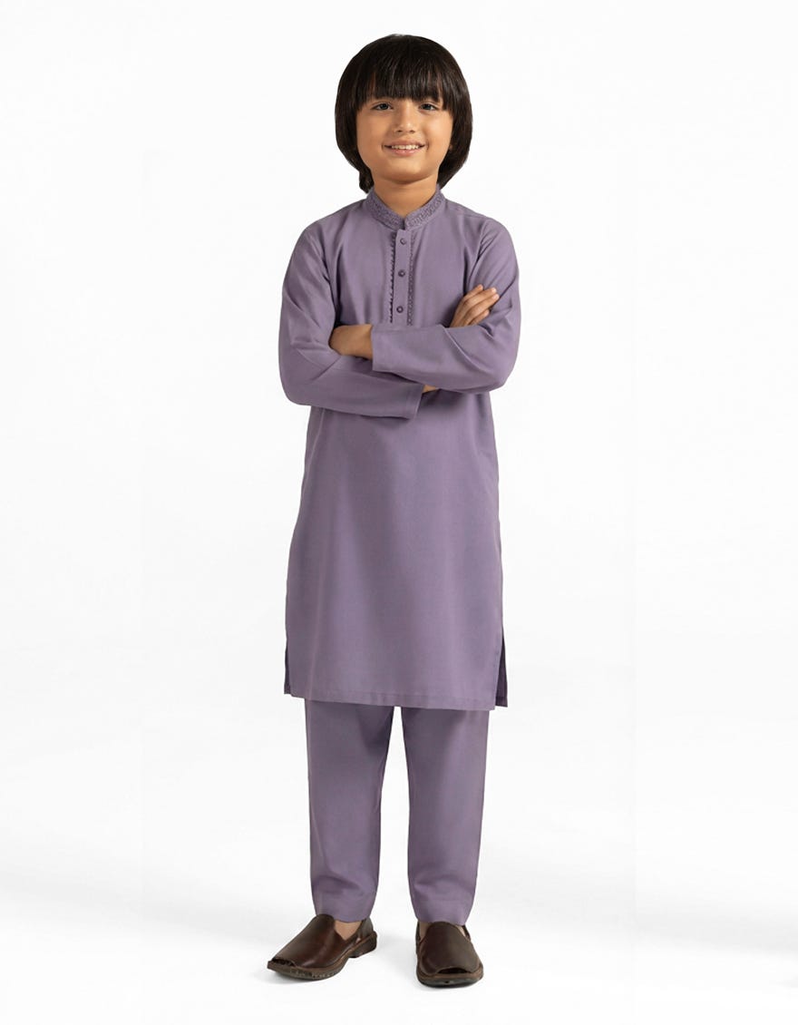LIGHT PURPLE SEMI-FORMAL KURTA TROUSER