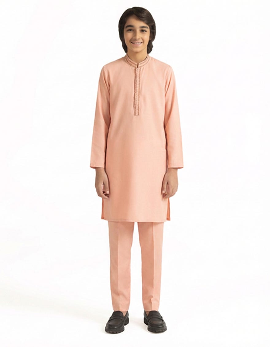 PINK SEMI-FORMAL KURTA TROUSERS