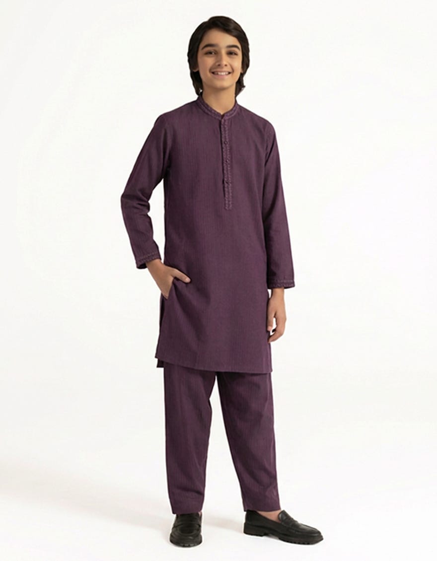 PURPLE SEMI-FORMAL KAMEEZ SHALWAR