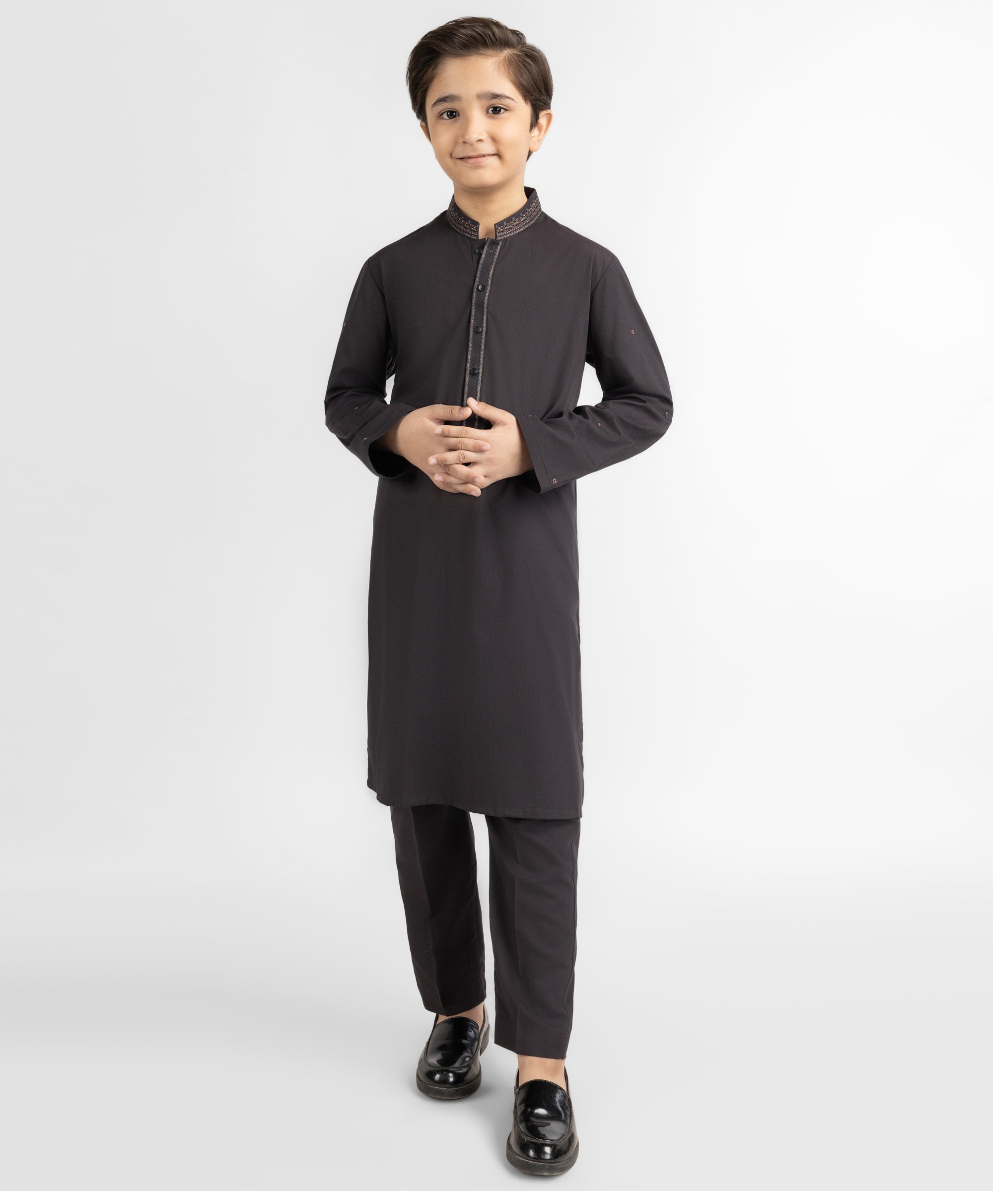 DARK BROWN SEMI-FORMAL KURTA TROUSERS