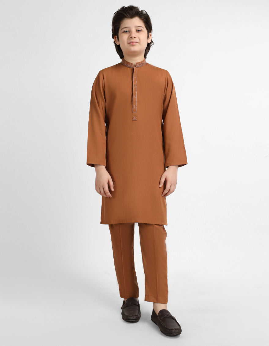 RUST SEMI-FORMAL KURTA TROUSERS