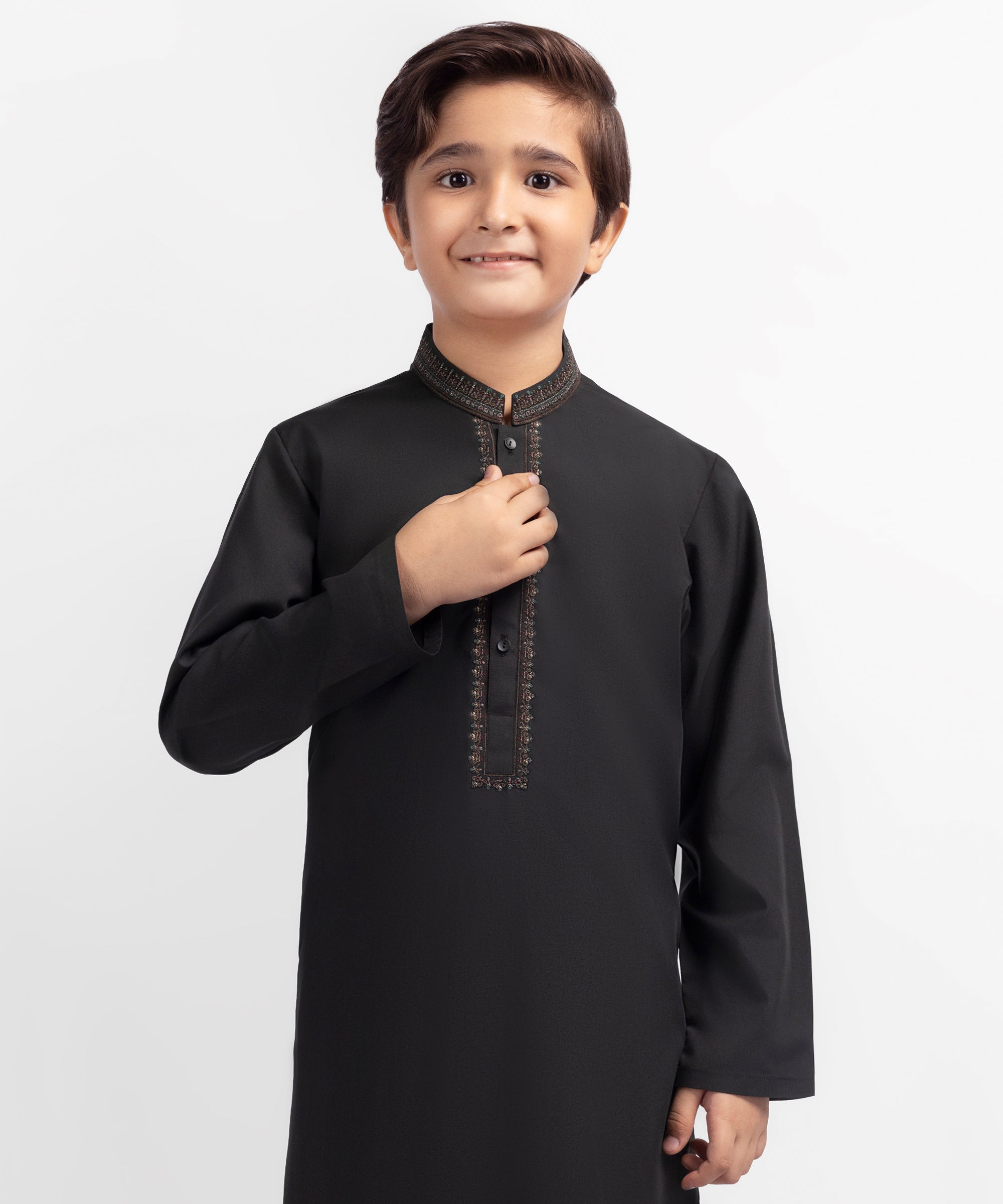 Black Semi-Formal Kameez Shalwar