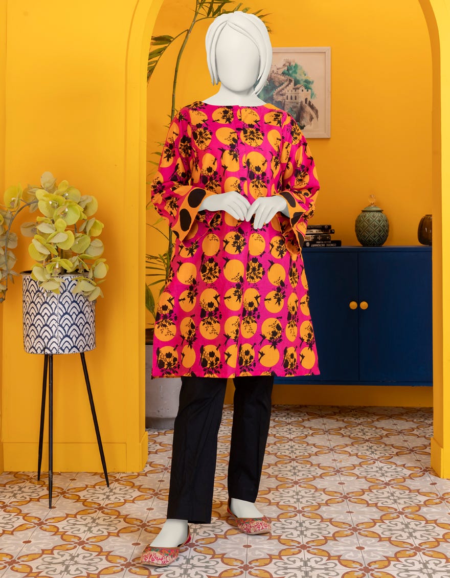 Pink Lawn Kurti | Jygk-S-Jwt-24-4005