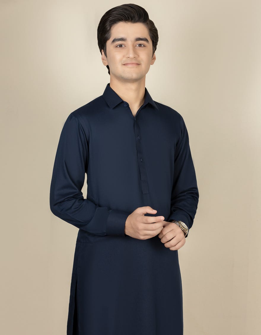 Blue Blended Kameez Shalwar