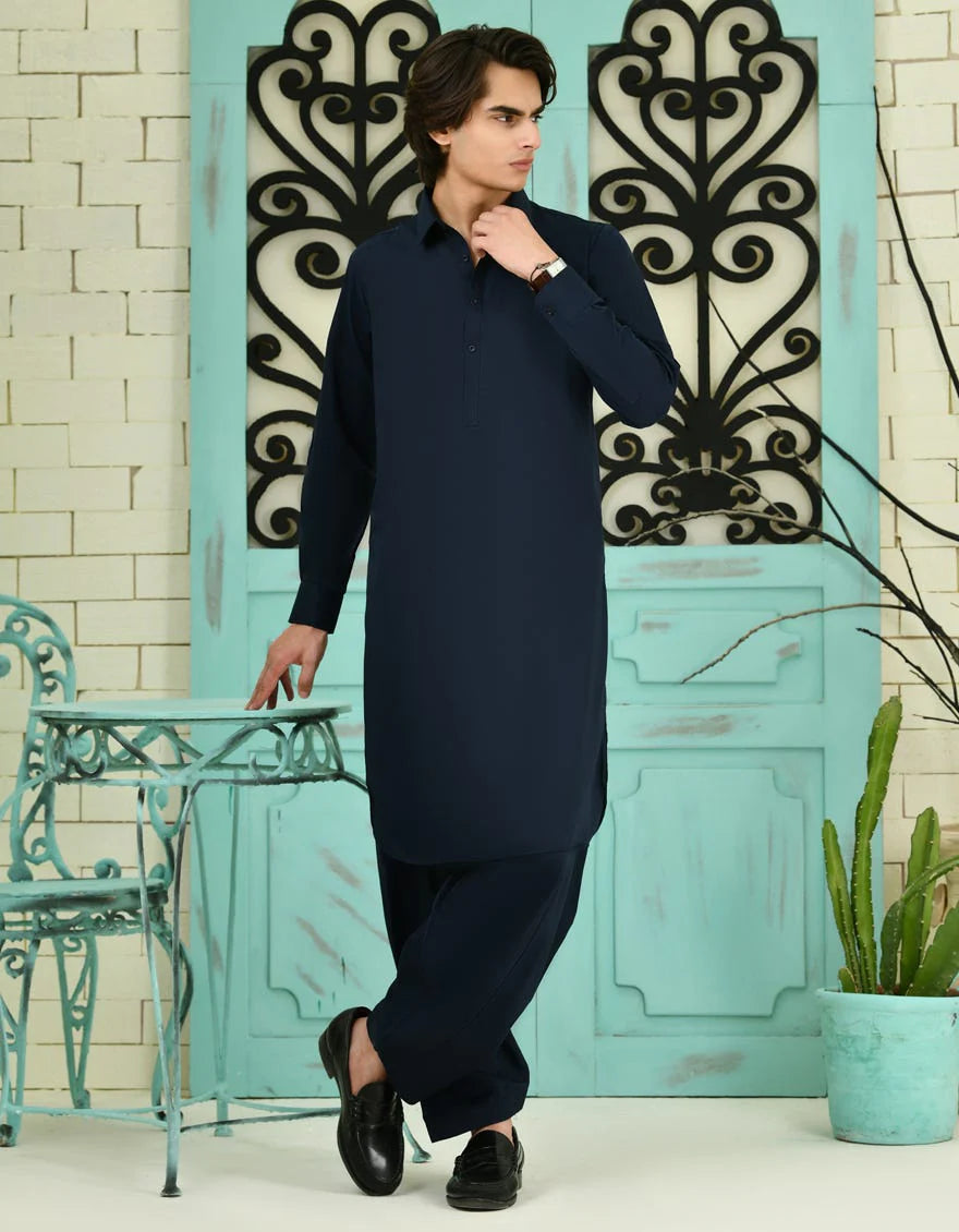 NAVY BLUE CASUAL KAMEEZ SHALWAR