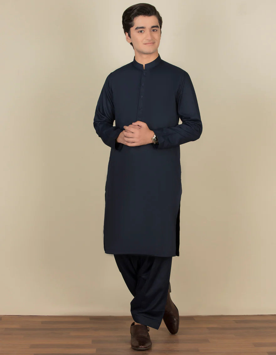 NAVY BLUE CASUAL KAMEEZ SHALWAR