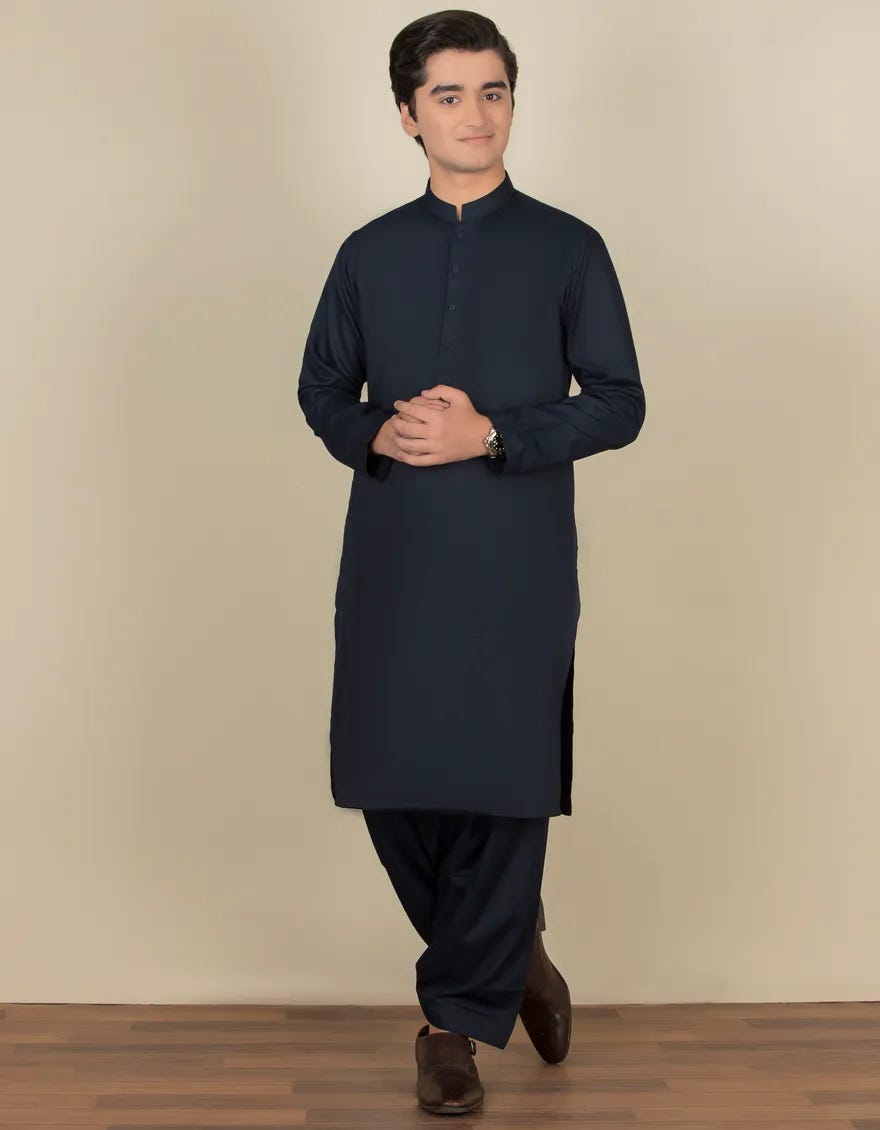 NAVY BLUE CASUAL KAMEEZ SHALWAR