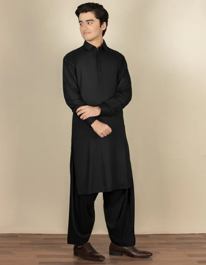 BLACK CASUAL KAMEEZ SHALWAR