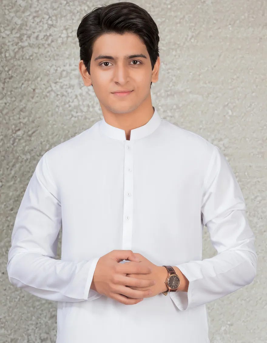 WHITE PLAIN KAMEEZ SHALWAR