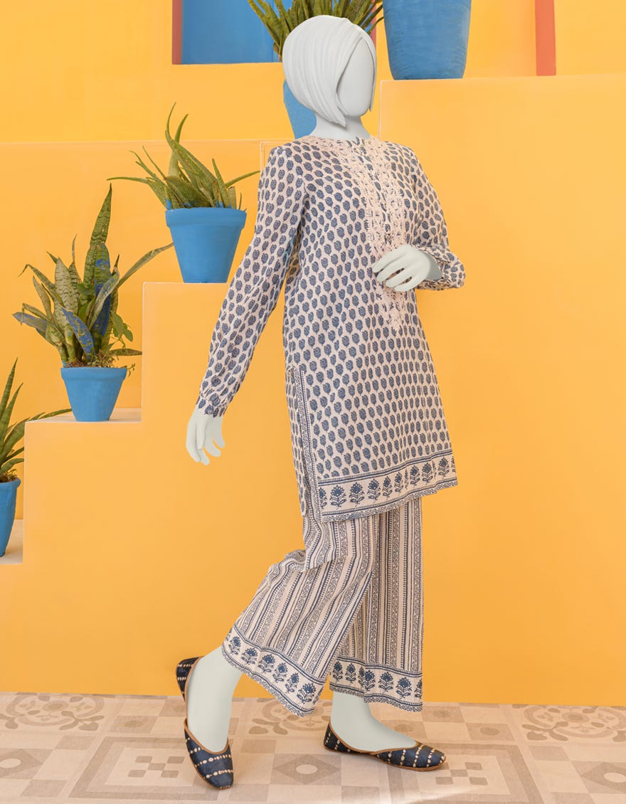 White Lawn Teens 2 Piece Stitched | Jgk-Ygtl-S-405-23