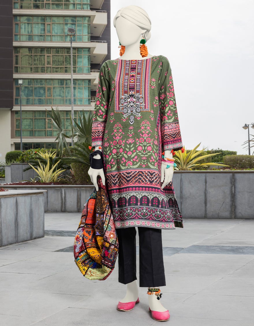 Green Lawn Women's Kurti | Jjlk-S-Jss-24-405
