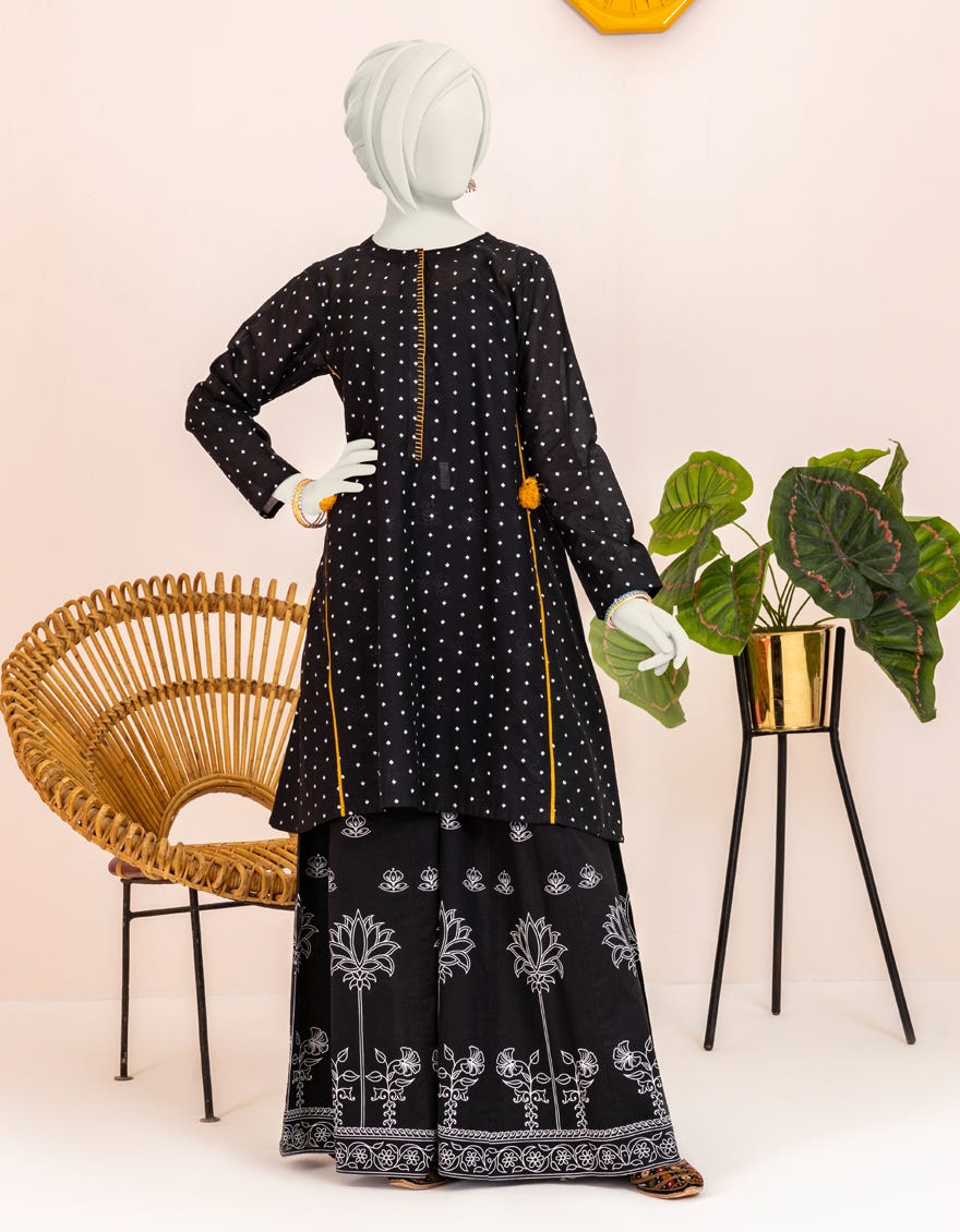 Black Lawn Teens 2 Piece Stitched | Jgk-S-Ygtl-409-24