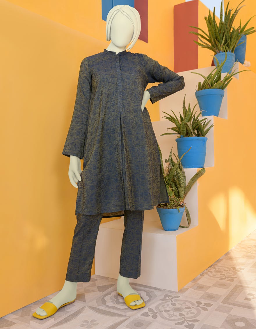 Green Jacquard Teens 2 Piece Stitched | Jgk-S-Ygtl-410-23