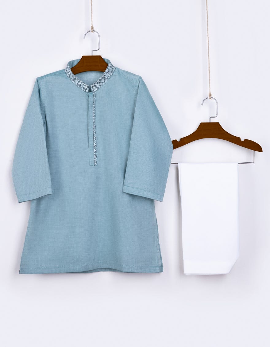 Sea Green Cotton Kameez Shalwar | Jjiks-S-41228