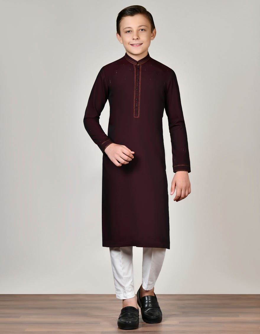 Red Formal Kid's Kurta | Jck-Sp-41246