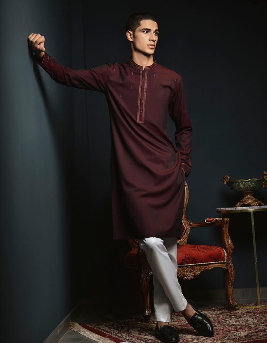 Red Formal Teen Boy's Kurta | Jtk-Sp-41247