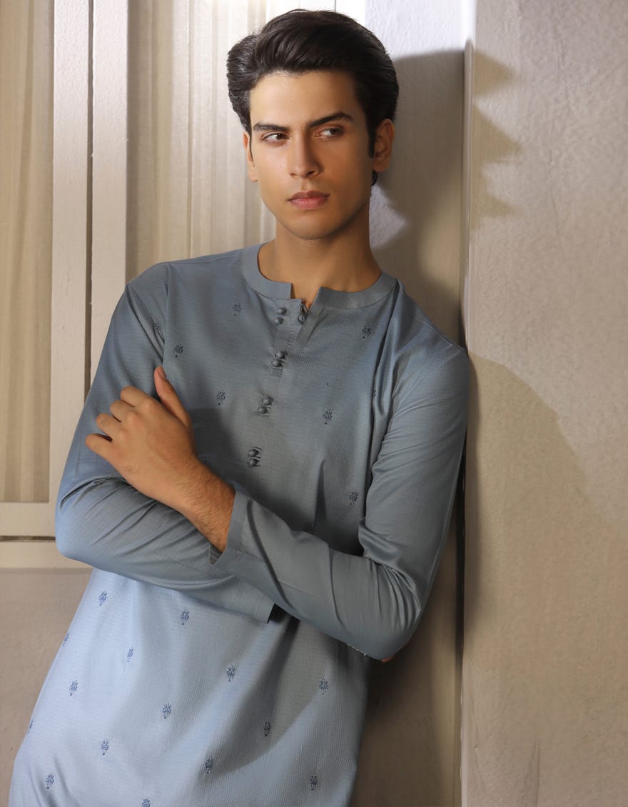 Pale Blue Cotton Teen Boy's Kameez Shalwar | Jtks-S-41256