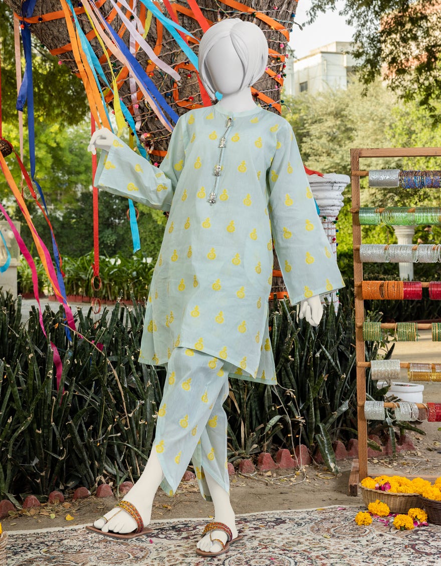 SKY BLUE JACQUARD TEENS 2PC | JGK-YGTL-S-419-23 FB