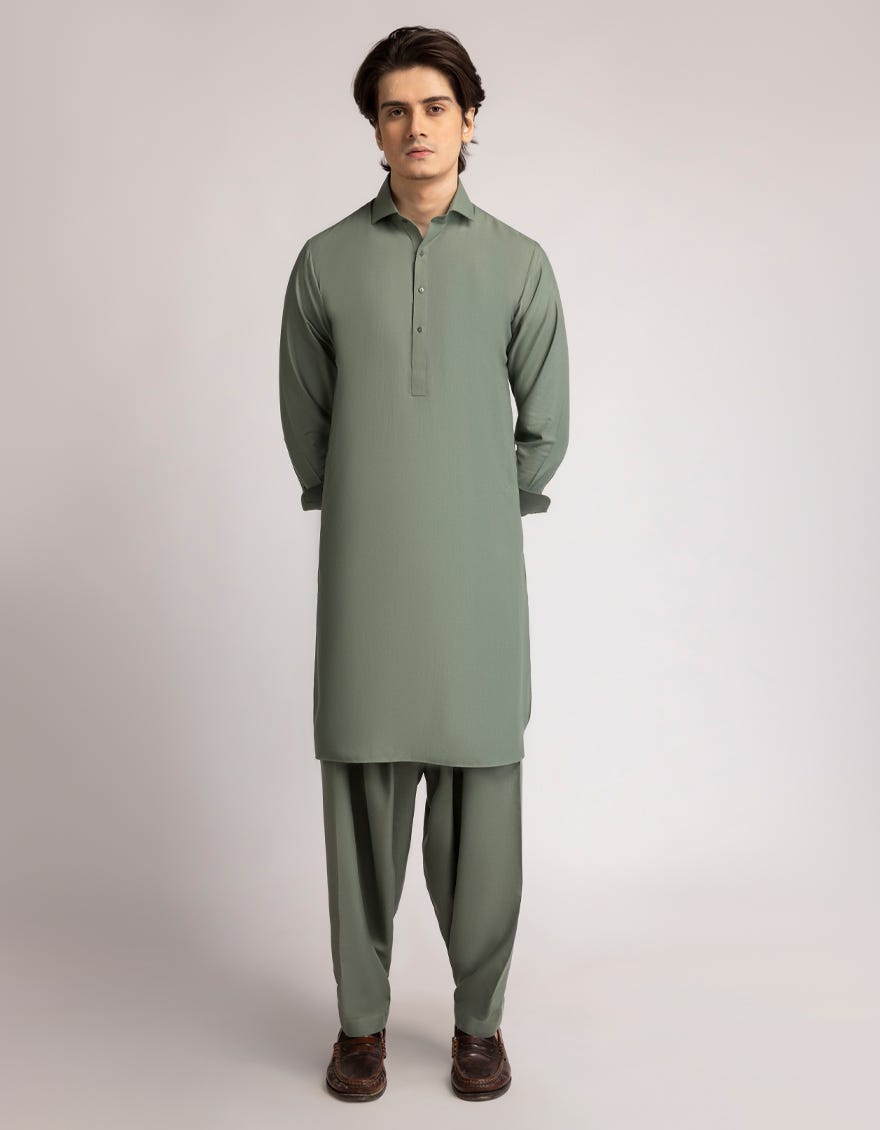 GREEN CASUAL KAMEEZ SHALWAR