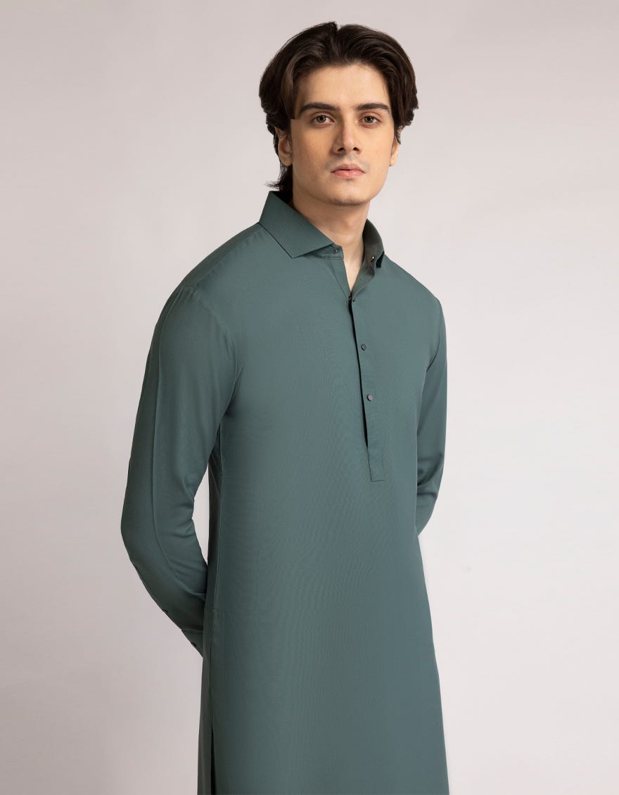 GREEN CASUAL KAMEEZ SHALWAR