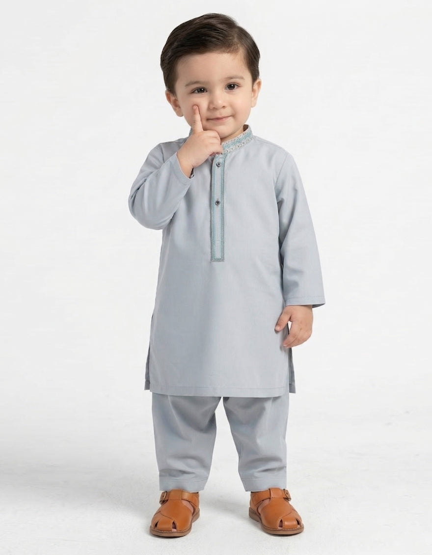 SKY BLUE SEMI-FORMAL KAMEEZ SHALWAR