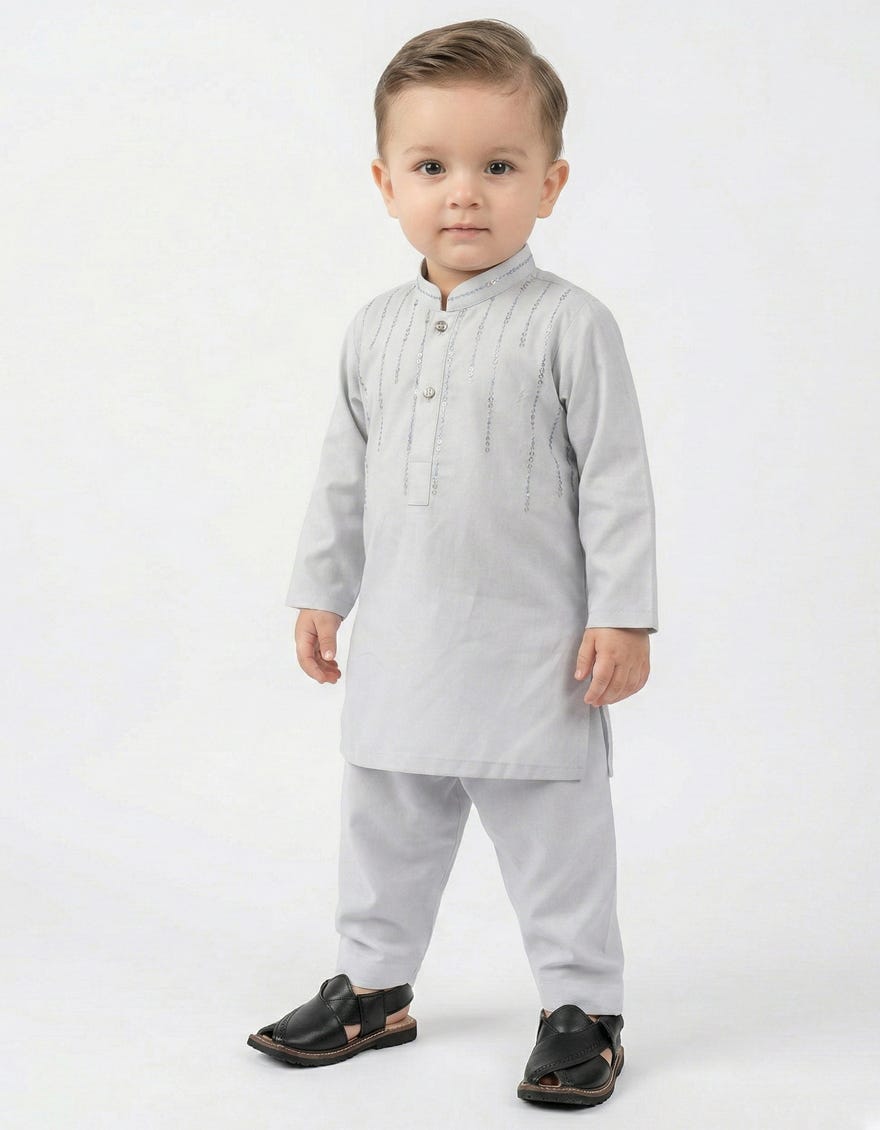 SKY BLUE SEMI-FORMAL KAMEEZ SHALWAR