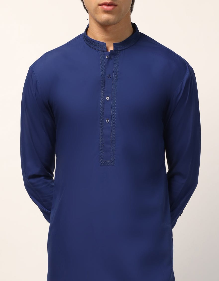BLUE SEMI-FORMAL KURTA TROUSERS